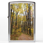 Fall Trail and Golden Leaves at Laurel Hill Park Zippo Lighter