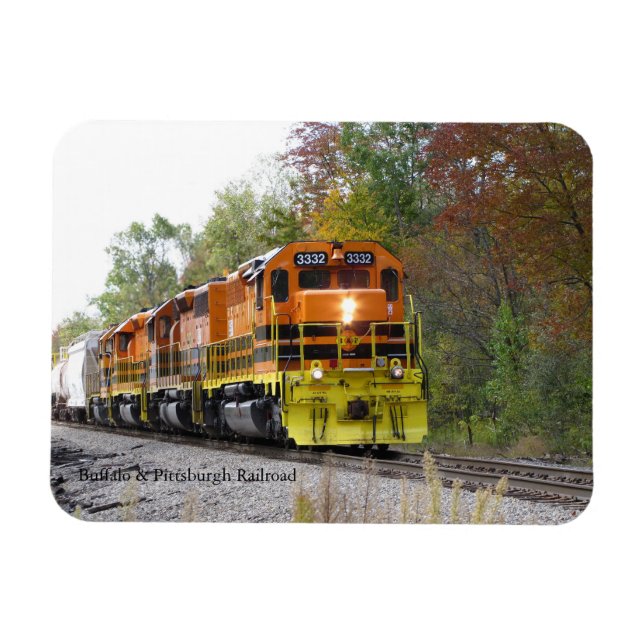 Fall Train Colorful Autumn Scene Souvenir Fridge Magnet (Horizontal)