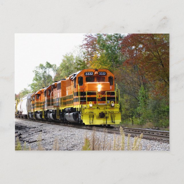 Fall Train in Color Postcard (Front)