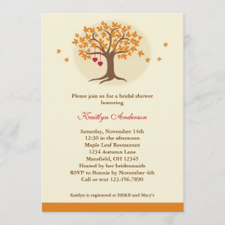 Fall Tree Bridal Shower Invitation