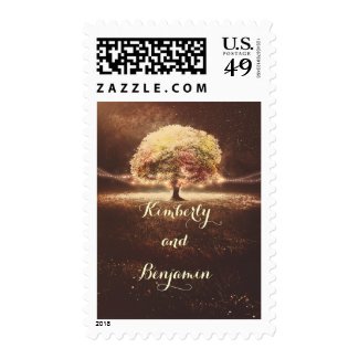 Fall Tree Dreamy Wedding Postage Samps