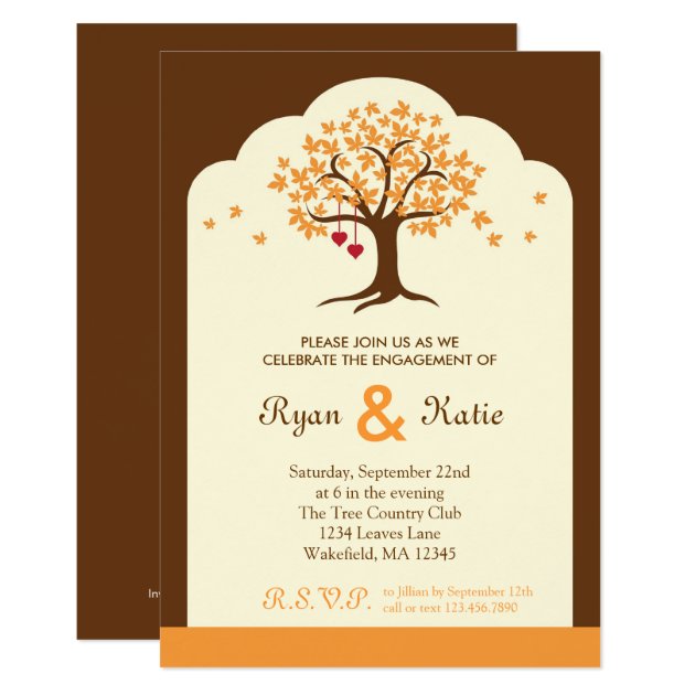 Fall Tree Engagement Party Invitation