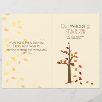 Fall tree, fall  bi fold Wedding program