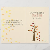 Fall tree, fall  bi fold Wedding program