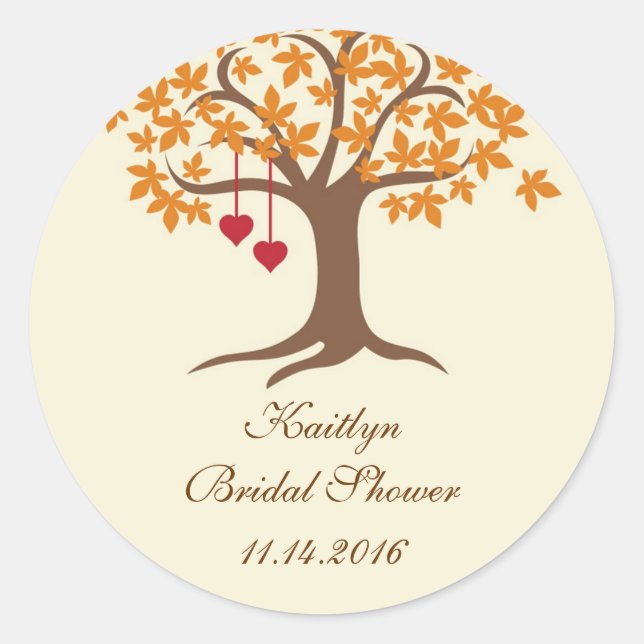 Fall Tree Favor Seal Sticker (Front)