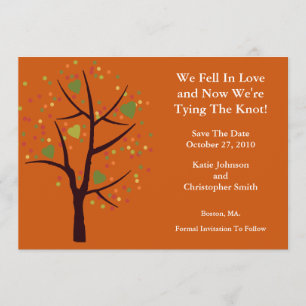 Fall Tree Fell in Love Save The Date Announcement