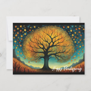 Fall Tree Holiday Autumn Thanksgiving Card