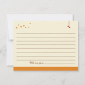 Fall Tree Recipe Card Invitation (Back)