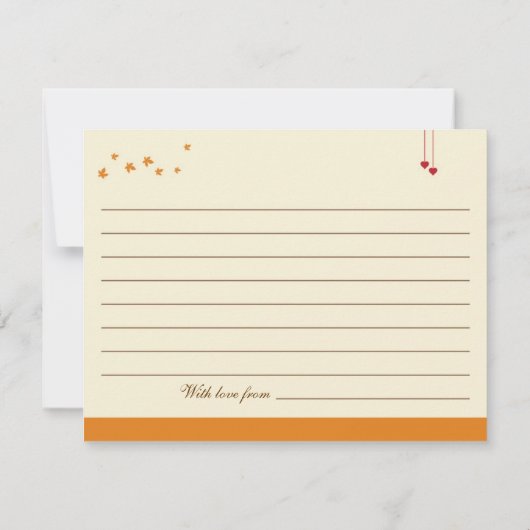 Fall Tree Recipe Card Invitation (Back)