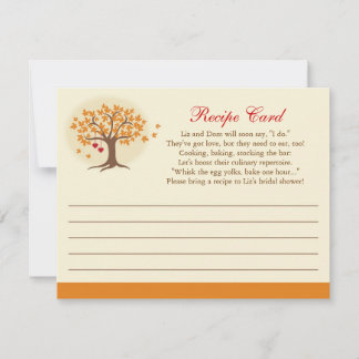 Fall Tree Recipe Card Invitation