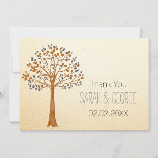 fall tree, Rustic Fall Wedding Thank You cards