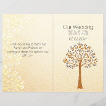 Fall tree,Rustic Wedding bi fold Wedding program