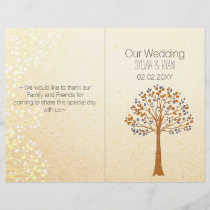 Fall tree,Rustic Wedding bi fold Wedding program