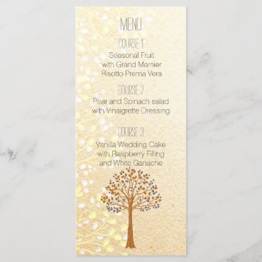 fall tree, Rustic Wedding menu
