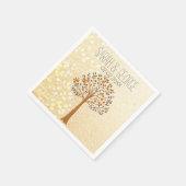 fall tree, Rustic Wedding personalized napkins (Corner)