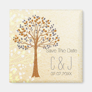 fall tree, Rustic Wedding save the date magnets