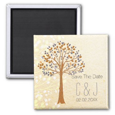 fall tree,  Rustic Wedding save the date magnets