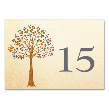 Fall tree, Rustic Wedding table numbers