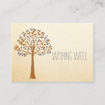 Fall tree, Rustic Wedding wishing well Enclosure Card