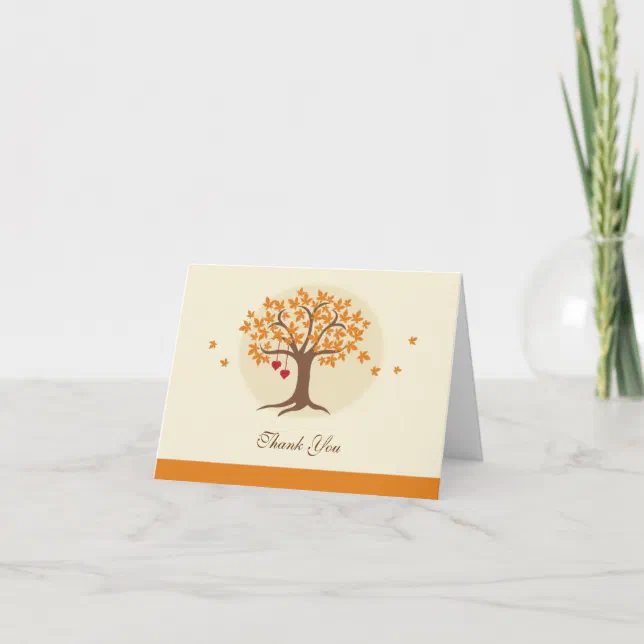 Fall Tree Thank You Card | Zazzle