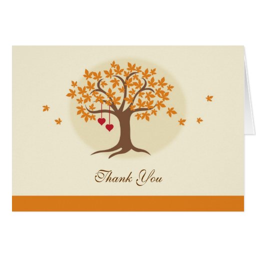 Fall Tree Thank You Card | Zazzle