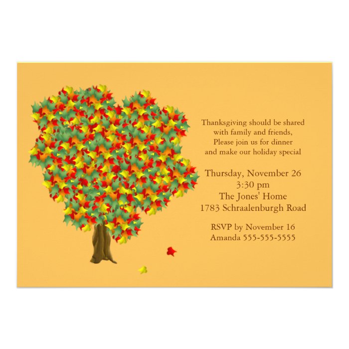 Fall Tree Thanksgiving Invitation