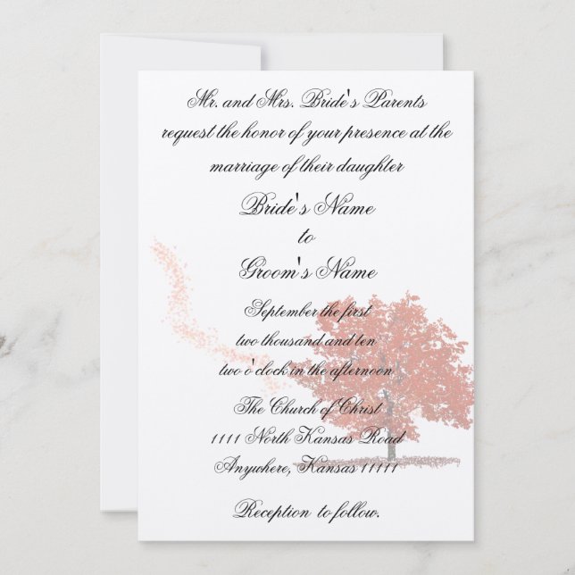 Fall tree Wedding Invitation (Front)