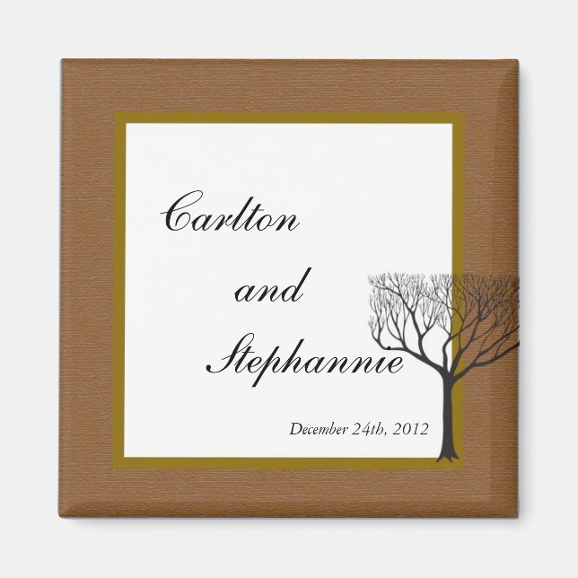 Fall Tree Wedding Magnet Favor (Front)