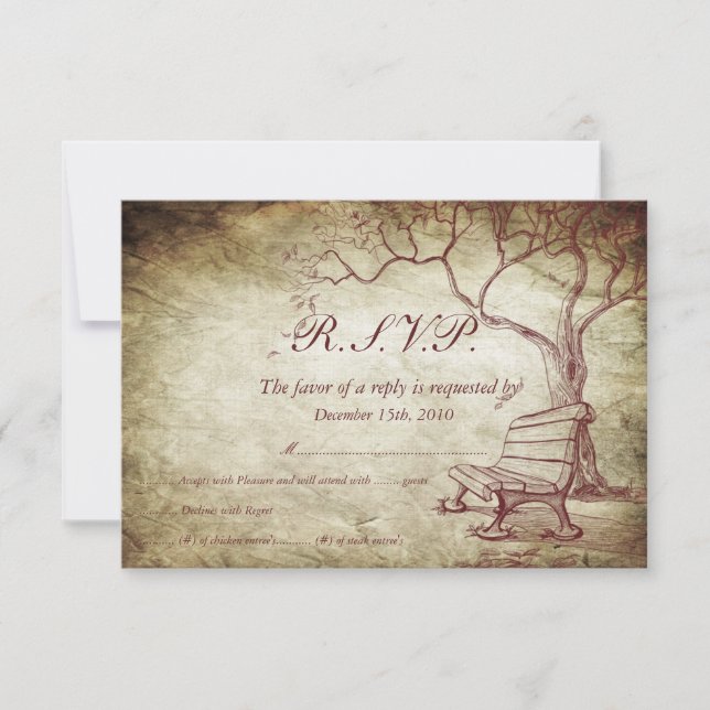 Fall Tree Wedding RSVP Invitation (Front)