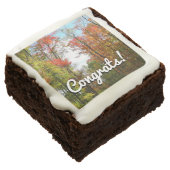 Fall Trees and Blue Sky Autumn Nature Photography Chocolate Brownie (Angled)