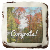 Fall Trees and Blue Sky Autumn Nature Photography Chocolate Brownie (Front)