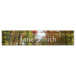 Fall Trees and Blue Sky Autumn Nature Photography Desk Name Plate