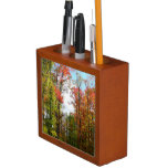 Fall Trees and Blue Sky Autumn Nature Photography Desk Organizer