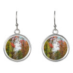 Fall Trees and Blue Sky Autumn Nature Photography Earrings