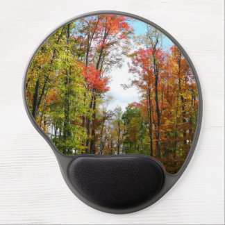 Fall Trees and Blue Sky Autumn Nature Photography Gel Mouse Pad