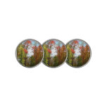 Fall Trees and Blue Sky Autumn Nature Photography Golf Ball Marker