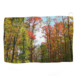 Fall Trees and Blue Sky Autumn Nature Photography Golf Towel