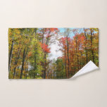 Fall Trees and Blue Sky Autumn Nature Photography Hand Towel