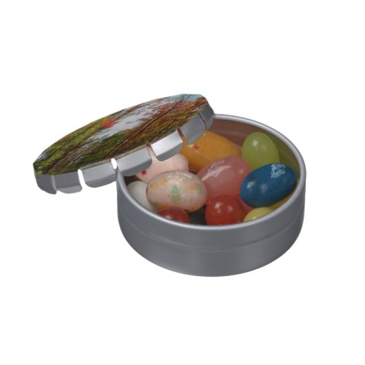 Fall Trees and Blue Sky Autumn Nature Photography Jelly Belly Candy Tin (Opened)