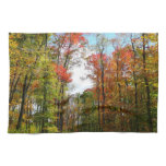 Fall Trees and Blue Sky Autumn Nature Photography Kitchen Towel