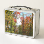 Fall Trees and Blue Sky Autumn Nature Photography Metal Lunch Box