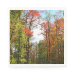 Fall Trees and Blue Sky Autumn Nature Photography Napkins