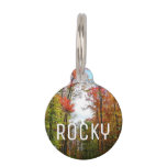 Fall Trees and Blue Sky Autumn Nature Photography Pet ID Tag