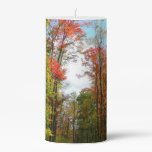 Fall Trees and Blue Sky Autumn Nature Photography Pillar Candle
