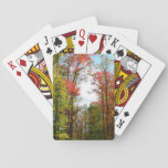 Fall Trees and Blue Sky Autumn Nature Photography Playing Cards
