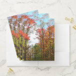 Fall Trees and Blue Sky Autumn Nature Photography Pocket Folder