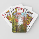 Fall Trees and Blue Sky Autumn Nature Photography Poker Cards