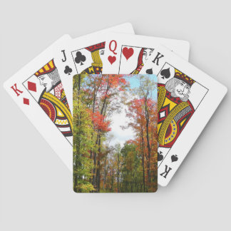 Fall Trees and Blue Sky Autumn Nature Photography Poker Cards