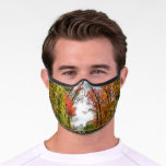 Fall Trees and Blue Sky Autumn Nature Photography Premium Face Mask