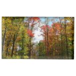 Fall Trees and Blue Sky Autumn Nature Photography Table Card Holder